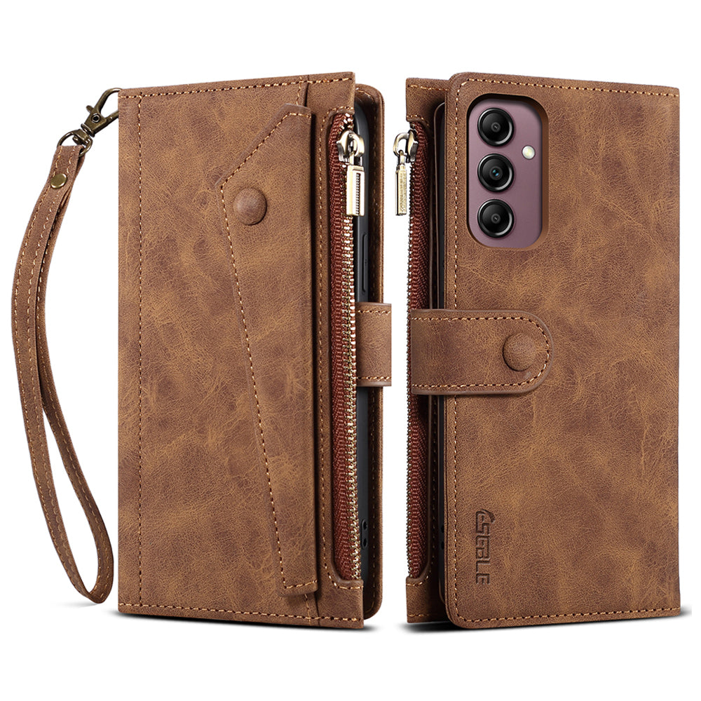 ESEBLE Star Series Phone Stand Case for Samsung Galaxy A14 5G Zipper Pocket Wallet Leather Phone Cover with Hand Strap ESEBLE Star Series Phone Stand Case for Samsung Galaxy A14 5G Zipper Pocket Wallet Leather Phone Cover with Hand Strap